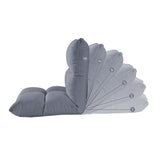 NNEAGS 2X Lounge Floor Recliner Adjustable Lazy Sofa Bed Folding Game Chair Grey