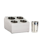 NNEAGS 2X 18/10 Stainless Steel Conical Utensils Square Cutlery Holder with 4 Holes