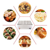 NNEAGS Stainless Steel 6 X 1/3 GN Pan Electric Bain-Marie Food Warmer with Lid