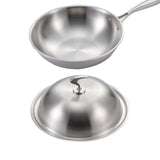NNEAGS 2X 18/10 Stainless Steel Fry Pan 32cm Frying Pan Top Grade Cooking Skillet with Lid