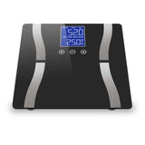 NNEAGS Glass LCD Digital Body Fat Scale Bathroom Electronic Gym Water Weighing Scales Black