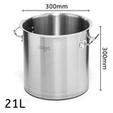 NNEAGS Stock Pot 21L Top Grade Thick Stainless Steel Stockpot 18/10 Without Lid