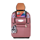 NNEAGS PVC Leather Car Back Seat Storage Bag Multi-Pocket Organizer Backseat and iPad Mini Holder Coffee