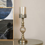 NNEAGS 48cm Glass Candle Holder Candle Stand Glass/Metal