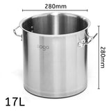 NNEAGS Stock Pot 17L Top Grade Thick Stainless Steel Stockpot 18/10 Without Lid