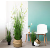 NNEAGS 120cm Green Artificial Indoor Potted Reed Grass Tree Fake Plant Simulation Decorative