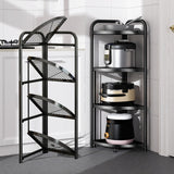 NNEAGS 4 Tier Steel Triangular  Corner Stand Multi-Functional Shelves Portable Storage Organizer
