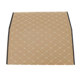 NNEAGS Leather Car Boot Collapsible Foldable Trunk Cargo Organizer Portable Storage Box Beige/Gold Stitch Medium