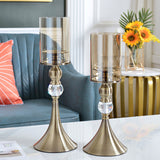 NNEAGS 43cm 38cm Glass Candle Holder Candle Stand Glass/Metal