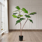NNEAGS 2X 120cm Artificial Natural Green Split-Leaf Philodendron Tree Fake Tropical Indoor Plant Home Office Decor