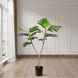 NNEAGS 90cm Artificial Natural Green Split-Leaf Philodendron Tree Fake Tropical Indoor Plant Home Office Decor