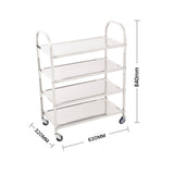 NNEAGS 2X 4 Tier Stainless Steel Kitchen Dinning Food Cart Trolley Utility Size Square Large
