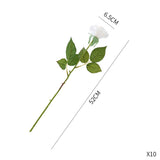 NNEAGS 10pcs Artificial Silk Flower Fake Rose Bouquet Table Decor White