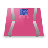 NNEAGS Glass LCD Digital Body Fat Scale Bathroom Electronic Gym Water Weighing Scales Pink