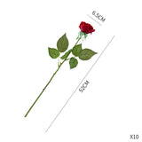 NNEAGS 10pcs Artificial Silk Flower Fake Rose Bouquet Table Decor Red