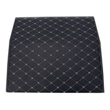 NNEAGS 4X Leather Car Boot Collapsible Foldable Trunk Cargo Organizer Portable Storage Box Black/Gold Stitch Medium