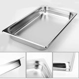 NNEAGS 2X GN Pan Full Size 1/1 GN Pan 10cm Deep Stainless Steel Tray With Lid