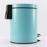 NNEAGS 4X 7L Foot Pedal Stainless Steel Rubbish Recycling Garbage Waste Trash Bin Round Blue