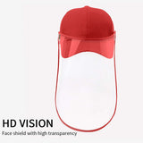 NNEAGS Outdoor Protection Hat Anti-Fog Pollution Dust Protective Cap Full Face HD Shield Cover Kids Red