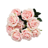 NNEAGS 4 Bunch Artificial Silk Rose 9 Heads Flower Fake Bridal Bouquet Table Decor Champion