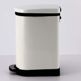 NNEAGS 4X 10L Foot Pedal Stainless Steel Rubbish Recycling Garbage Waste Trash Bin U White