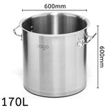 NNEAGS Stock Pot 170L Top Grade Thick Stainless Steel Stockpot 18/10 Without Lid