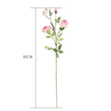 NNEAGS 85cm Clear Glass Tall Floor Vase with 12pcs Pink Artificial Fake Flower Set