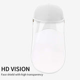 NNEAGS 2X Outdoor Protection Hat Anti-Fog Pollution Dust Protective Cap Full Face HD Shield Cover Adult White