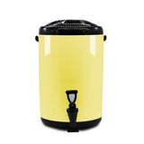 NNEAGS 4X 16L Stainless Steel Insulated Milk Tea Barrel Hot and Cold Beverage Dispenser Container with Faucet Yellow