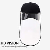 NNEAGS 10X Outdoor Protection Hat Anti-Fog Pollution Dust Protective Cap Full Face HD Shield Cover Adult Black/White