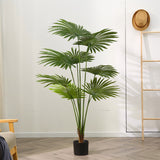 NNEAGS 2X 150cm Artificial Natural Green Fan Palm Tree Fake Tropical Indoor Plant Home Office Decor