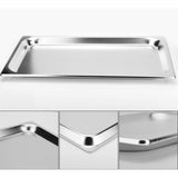 NNEAGS 4X GN Pan Full Size 1/1 GN Pan 6.5cm Deep Stainless Steel Tray With Lid