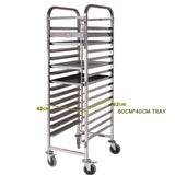 NNEAGS Trolley 15 Tier Stainless Steel with Aluminum Baking Pan Cooking Tray for Bakers