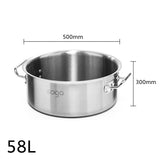 NNEAGS Stock Pot 58L Top Grade Thick Stainless Steel Stockpot 18/10 Without Lid