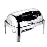 NNEAGS 4X 6.5L Stainless Steel Double Soup Tureen Bowl Station Roll Top Buffet Chafing Dish Catering Chafer Food Warmer Server
