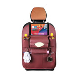 NNEAGS PVC Leather Car Back Seat Storage Bag Multi-Pocket Organizer Backseat and iPad Mini Holder Red