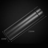 NNEAGS 500ML Stainless Steel Smart LCD Thermometer Display Bottle Vacuum Flask Thermos Pink