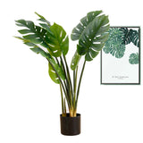 NNEAGS 113cm Artificial Indoor Potted Turtle Back Fake Decoration Tree Flower Pot Plant