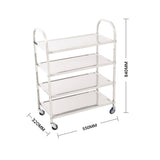 NNEAGS 2X 4 Tier Stainless Steel Kitchen Dinning Food Cart Trolley Utility Size Square Medium