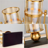 NNEAGS 34cm Modern Transparent Glass Flower Vase with Candle