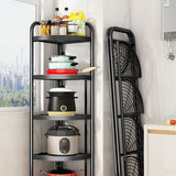 NNEAGS 5 Tier Steel Triangular  Corner Stand Multi-Functional Shelves Portable Storage Organizer