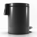 NNEAGS 4X Foot Pedal Stainless Steel Rubbish Recycling Garbage Waste Trash Bin Round 12L Black