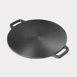 NNEAGS 2X 37cm Cast Iron Induction Crepes Pan Baking Cookie Pancake Pizza Bakeware