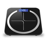NNEAGS 180kg Glass LCD Digital Fitness Weight Bathroom Body Electronic Scales Black