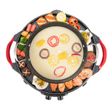 NNEAGS 2 in 1 Electric Stone Coated Teppanyaki Grill Plate Steamboat Hotpot