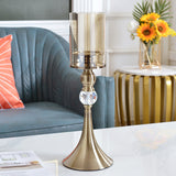 NNEAGS 43cm Glass Candle Holder Candle Stand Glass/Metal