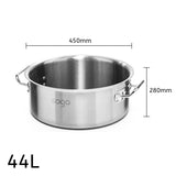 NNEAGS Stock Pot 44L Top Grade Thick Stainless Steel Stockpot 18/10 Without Lid
