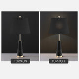 NNEAGS 4X 68cm Black Marble Bedside Desk Table Lamp Living Room Shade with Cone Shape Base
