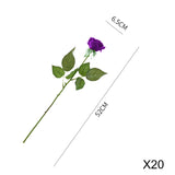 NNEAGS 20pcs Artificial Silk Flower Fake Rose Bouquet Table Decor Purple