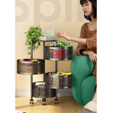 NNEAGS 2X 4 Tier Steel Round Rotating Kitchen Cart Multi-Functional Shelves Portable Storage Organizer with Wheels